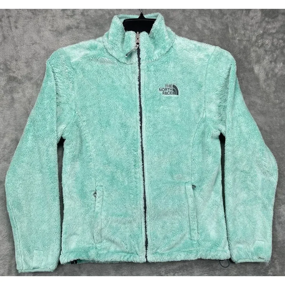 The North Face Women's Deep Pile Fleece Jacket Full Zip Green Size Small Outdoor